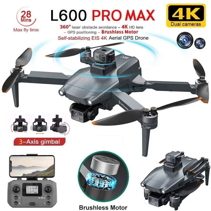 Drone E88Pro Rc 4K - L600 PRO MAX GPS Drone profesional