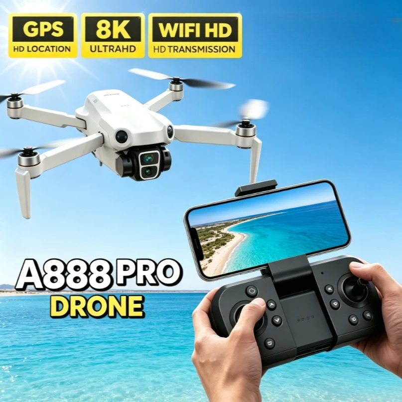 Drone E88Pro Rc 4K - Dron GPS FPV A888 Original, Plegable,