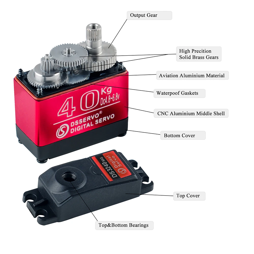 40KG Dsservo DS3240 alto par D - Rc Car Servo reseña y precio