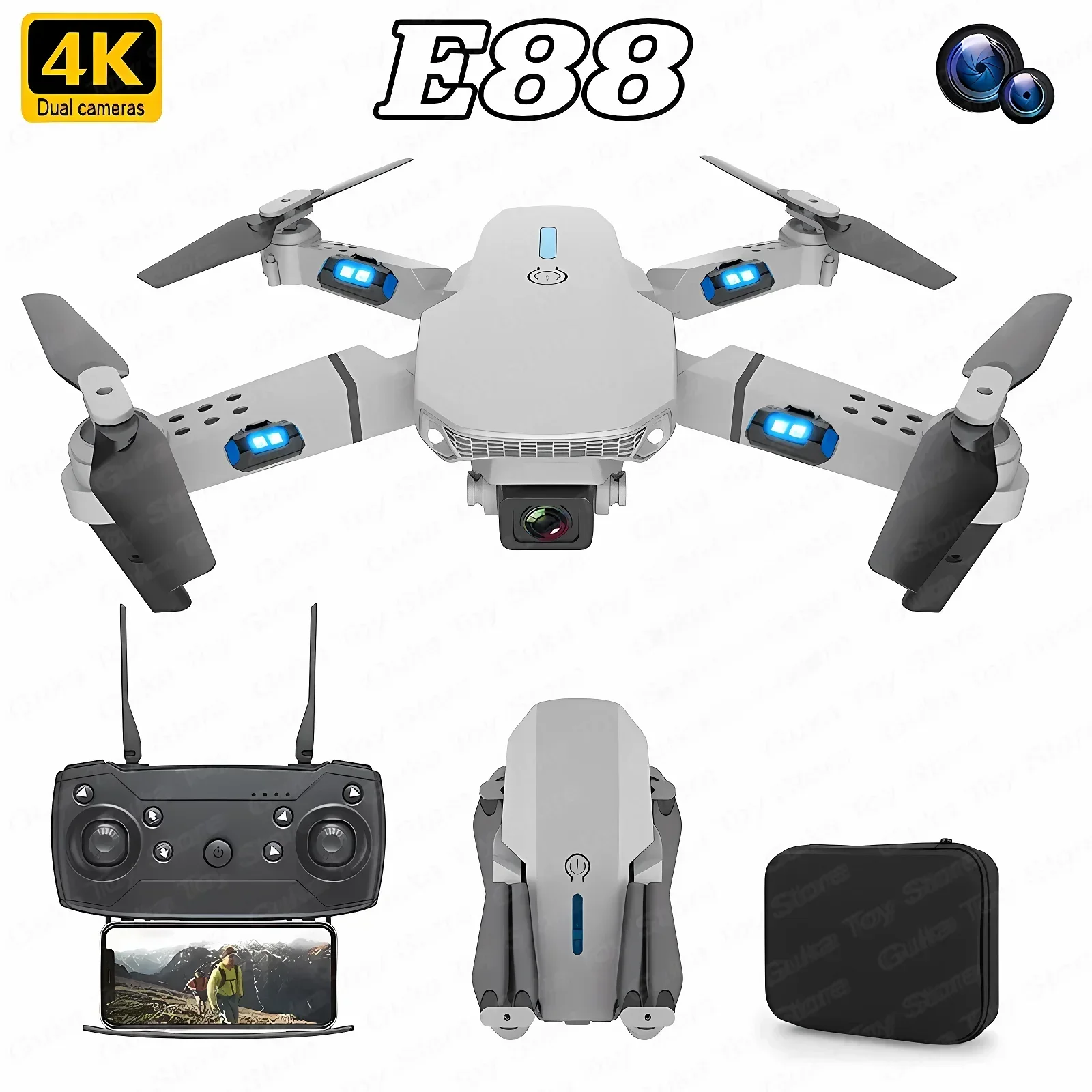 E88 Pro WIFI FPV Drone gran an - Drone E88Pro Rc 4K reseña y precio